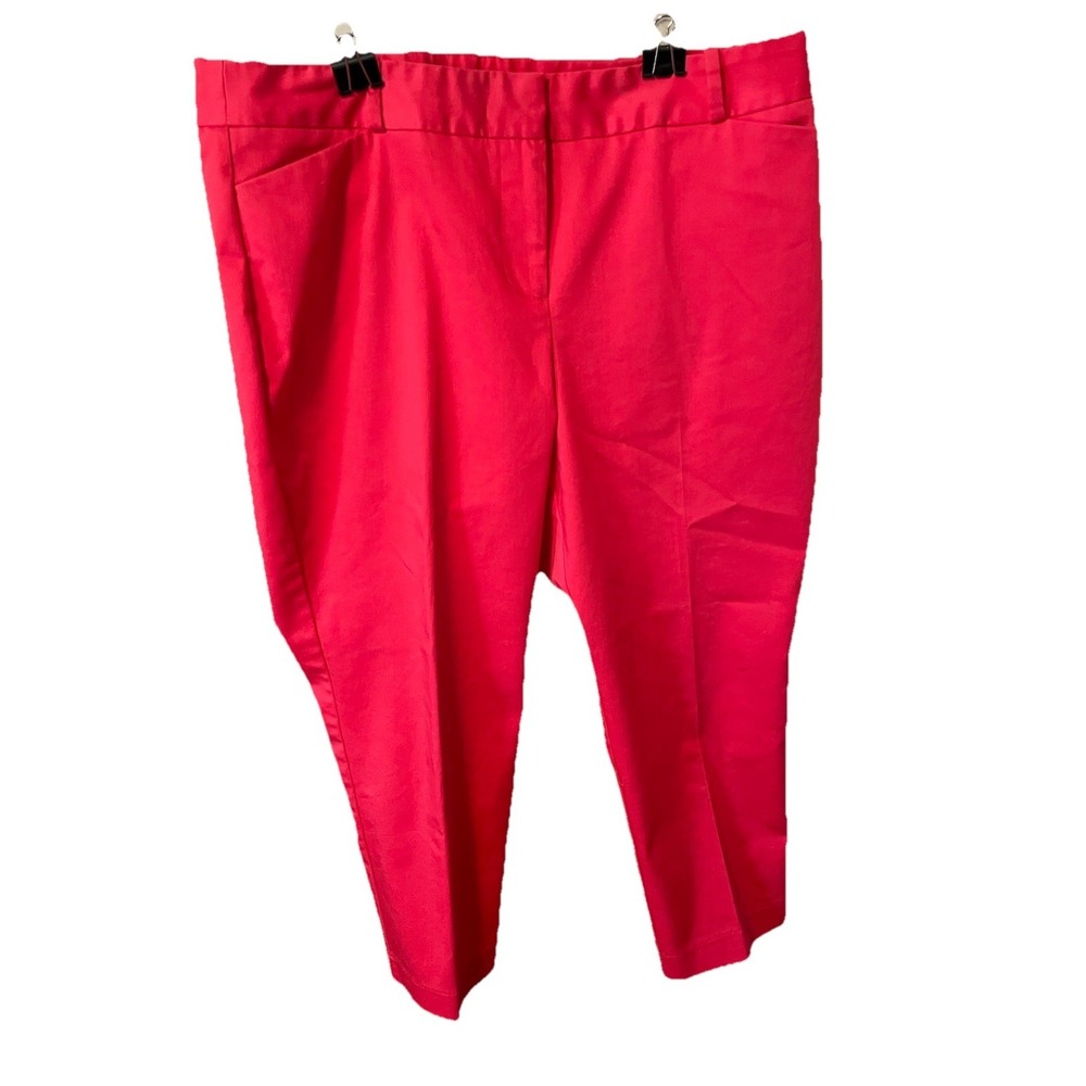 Liz Claiborne Bright Pink Slacks Cotton Blend Sz 14P Casual Officewear Classic